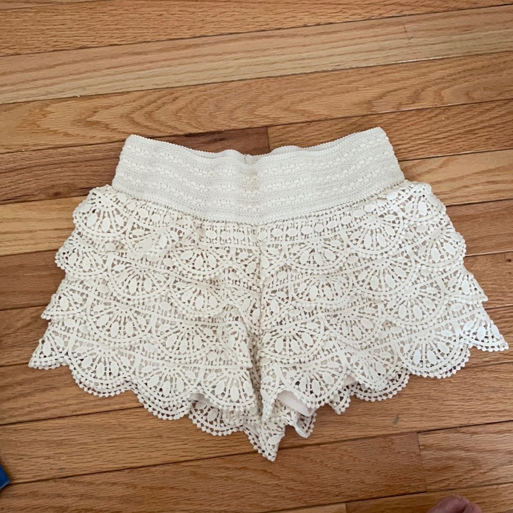 Layered lace shorts